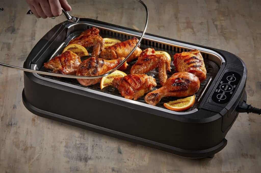 Elexnux 267sq. in. Blue Smokeless Electric Portable Indoor Grill